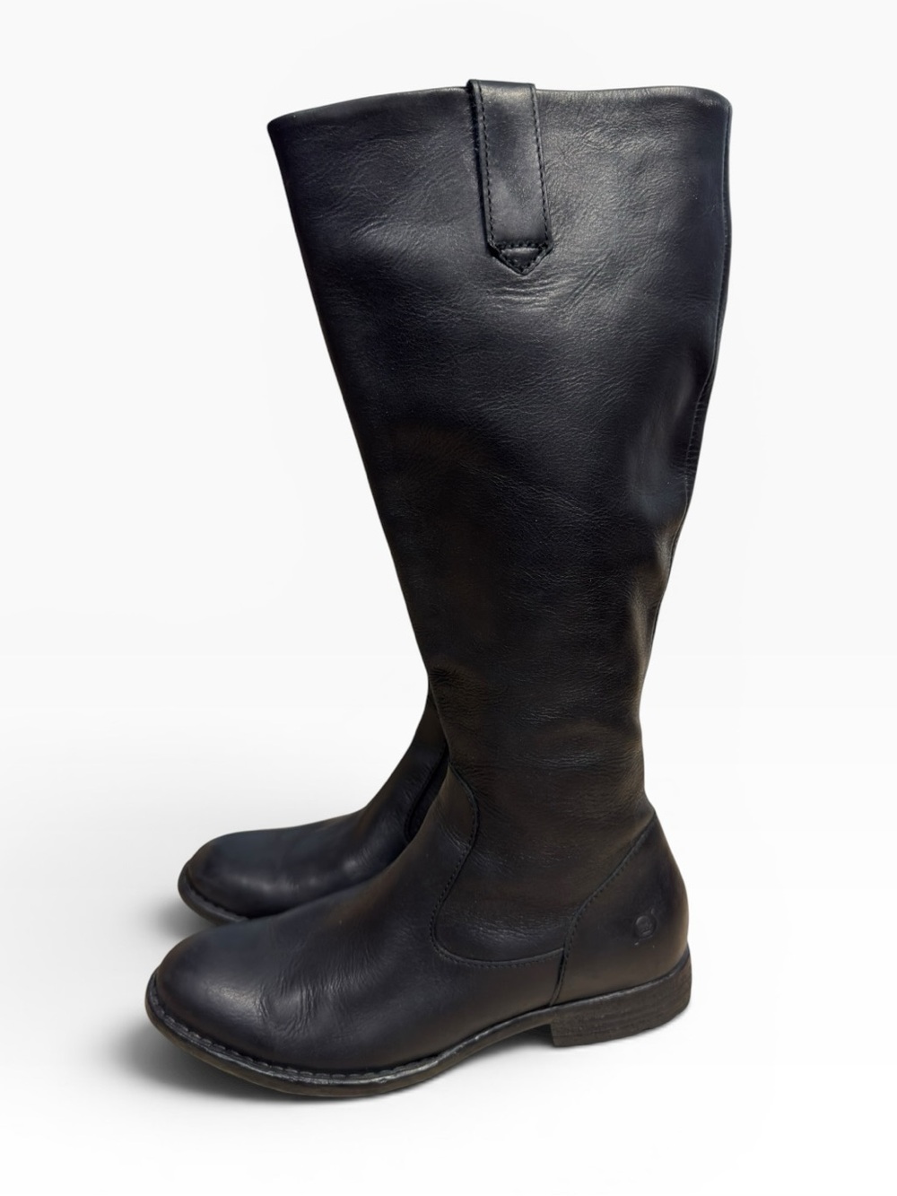 Born Shaunie Black Leather Knee High Riding Boots Women’s US 7.5 Side Zip